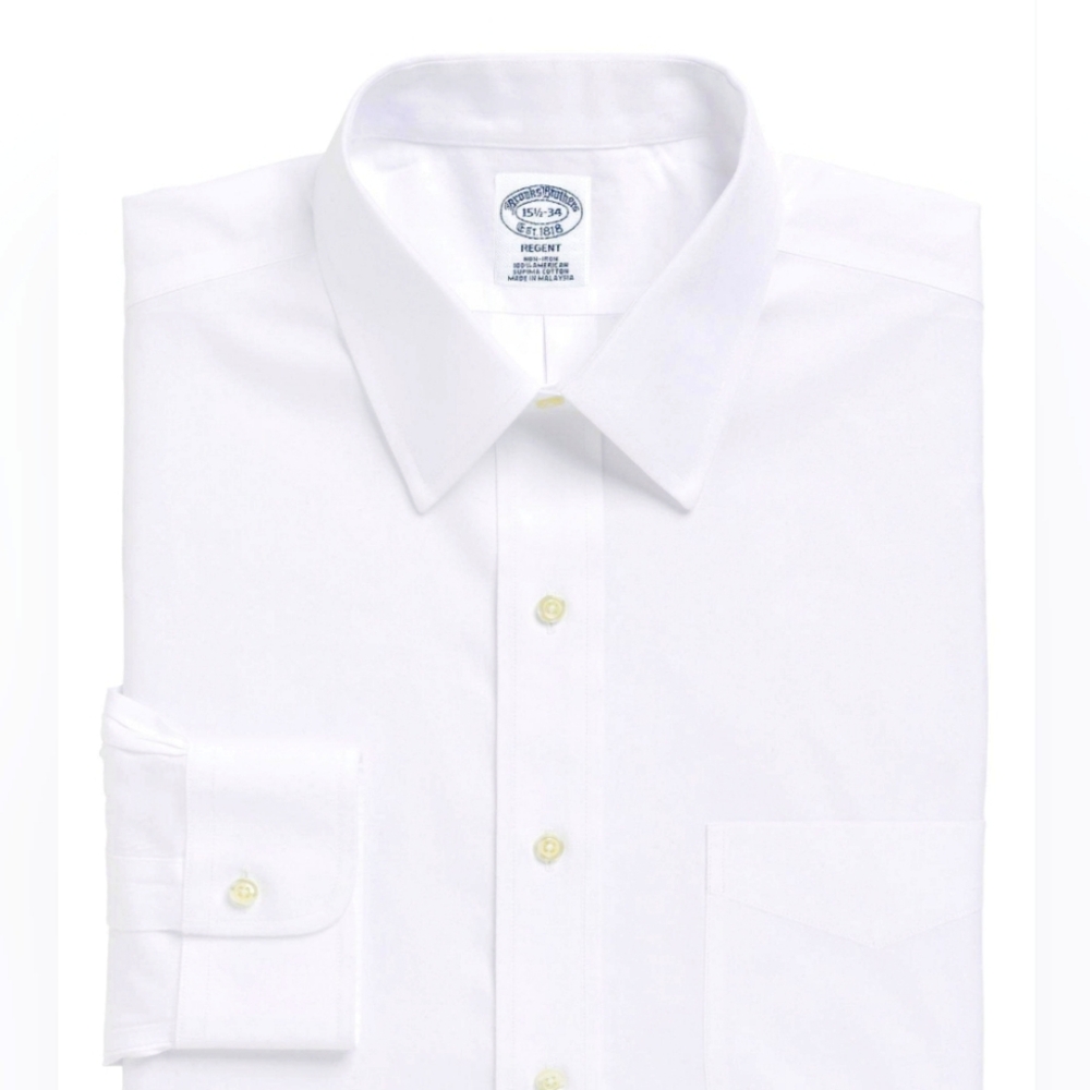 Brooks Brothers White Stretch Regent Fit Dress Shirt (Neck 17)